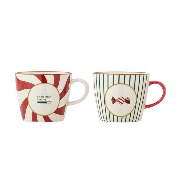 Tazze in set in gres a tema natalizio 2 pz 380 ml Yule – Bloomingville
