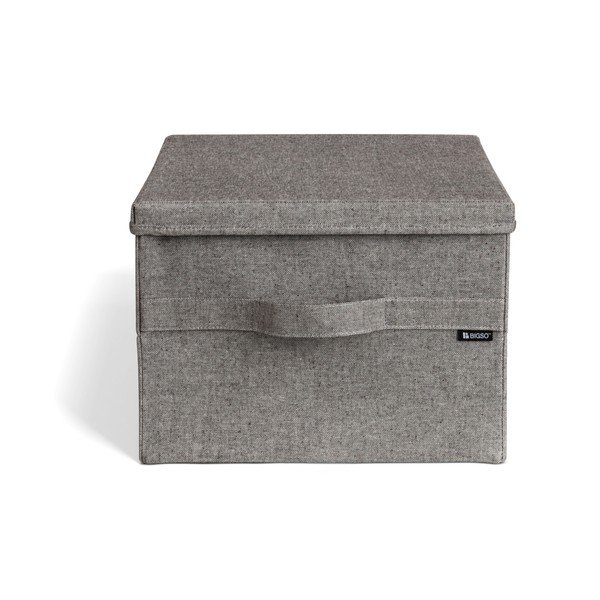 Scatola con coperchio grigia in tessuto 36x46x25 cm Soft Storage Large – Bigso