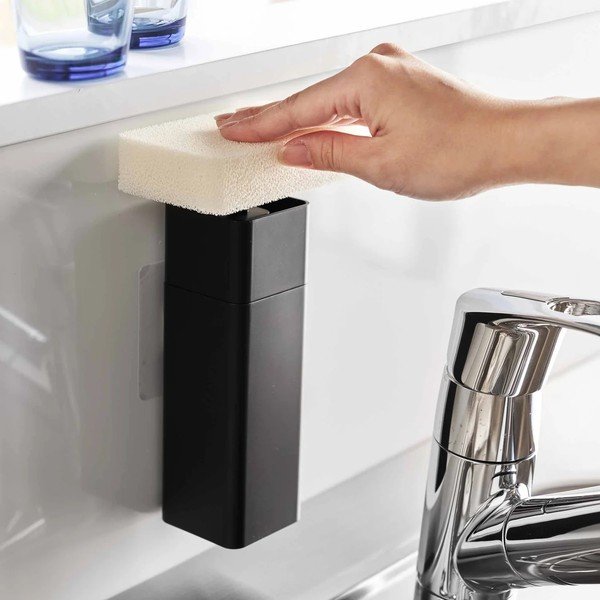 Dispenser per sapone senza foratura nero in plastica 230 ml Film Hook – YAMAZAKI-image-2