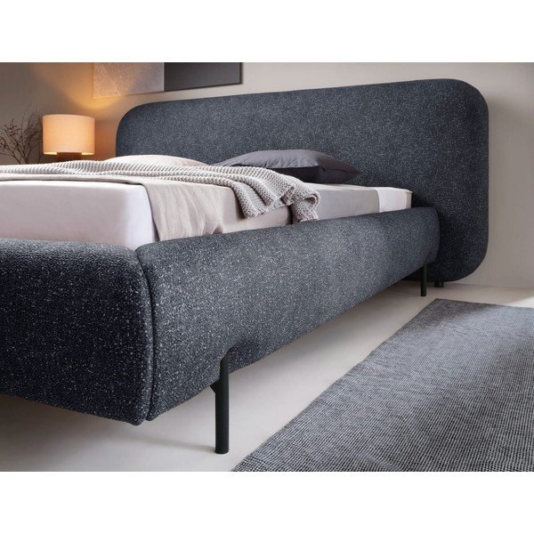 Letto matrimoniale imbottito blu con contenitore e rete inclusi 140x200 cm Pointt – ELTAP-image-3