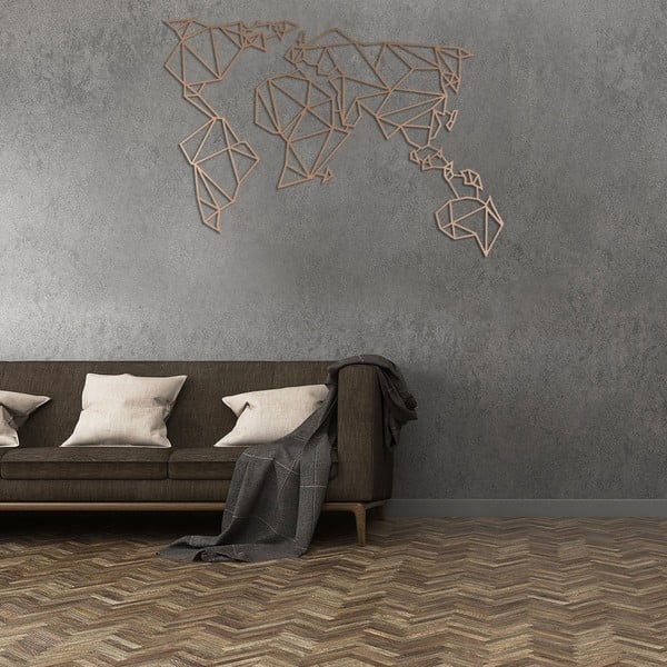 Decorazione murale in metallo color rame World - Homemania Decor-image-4