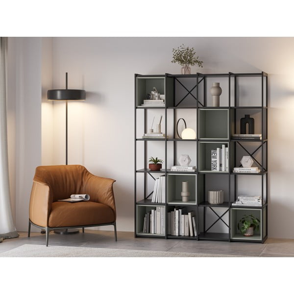 Libreria verde-nera 140x179 cm Anya - Marckeric-image-1