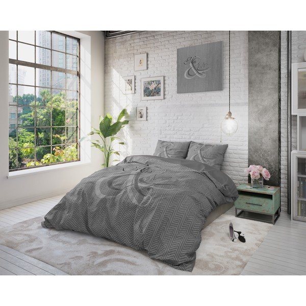 Biancheria da letto singola in cotone Mr and Mrs Knitted, 140 x 200/220 cm - Pure Cotton-image-3