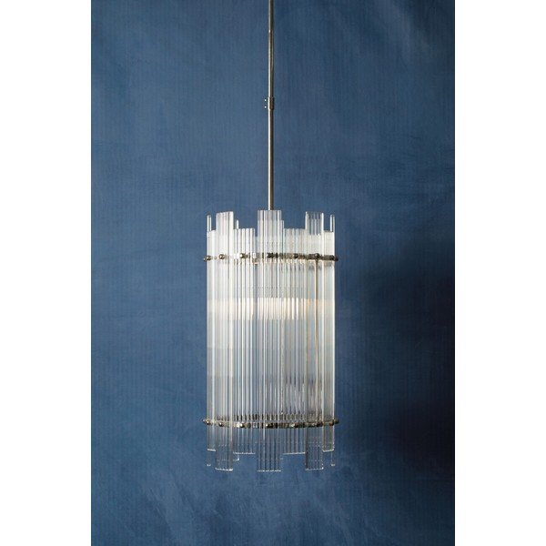 Lampadario argentato in metallo con paralume in vetro ø 27 cm Ritz – Premier Housewares-image-1