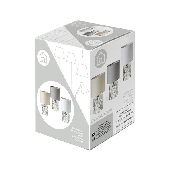 Lampada da tavolo in vetro con paralume in tessuto (altezza 29 cm) - Casa Selección-image-4