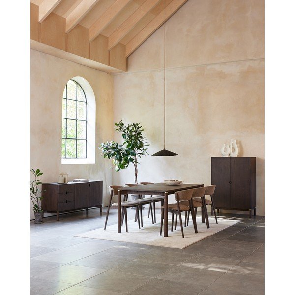 Sedie da pranzo in set beige/marrone scuro in metallo 2 pz Revere – Unique Furniture-image-4