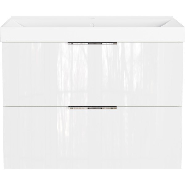 Mobile da lavabo bianco lucido da appendere 81x65 cm Celano – Germania-image-3