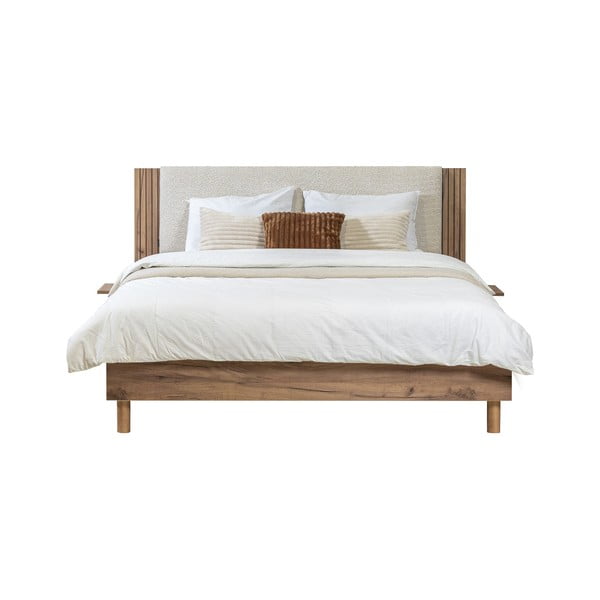 Letto matrimoniale beige con rete inclusa 140x190 cm Lior – Bobochic Paris-image-2