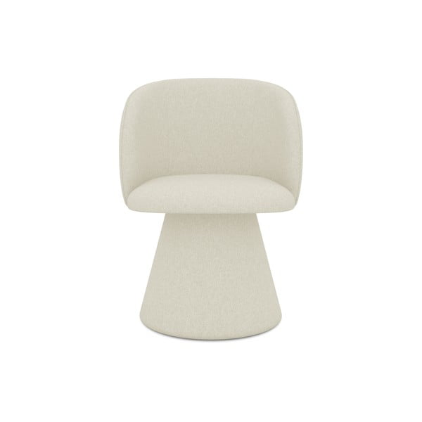 Sedia da pranzo color crema in imbottito Maia – Makamii-image-1