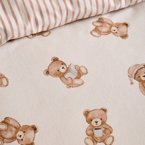 Lenzuolo con angoli per bambini color crema in flanella per letto singolo 70x140 cm Brushed Teddy Bear – Catherine Lansfield-image-2