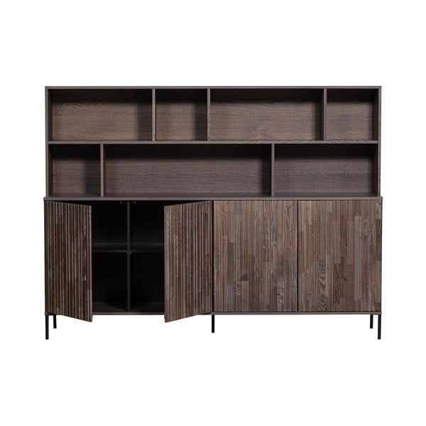 Libreria marrone con effetto frassino 200x150x44 cm Gravure – WOOOD-image-2