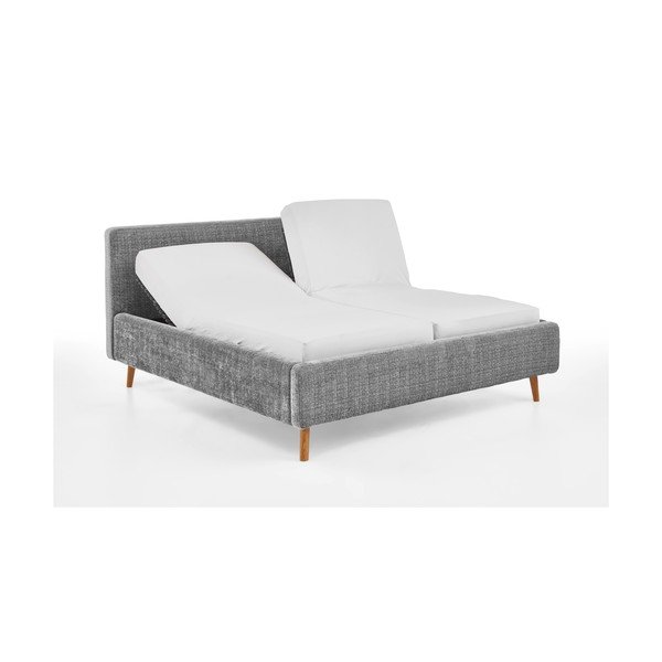 Letto matrimoniale imbottito grigio chiaro con rete inclusa 180x200 cm Primavera – Meise Möbel-image-3