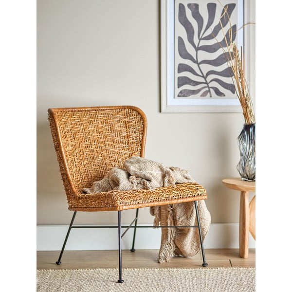 Poltrona con intreccio in colore naturale Somme - Bloomingville-image-1