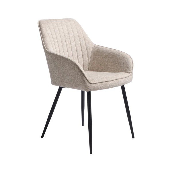 Sedia da pranzo beige in imbottito con braccioli Nolan – Unique Furniture