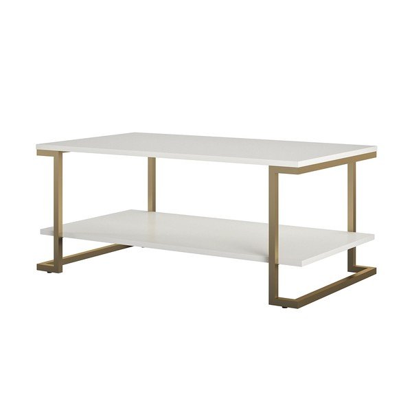 Tavolino in bianco e oro , 106 x 45 cm Camila - CosmoLiving by Cosmopolitan-image-2