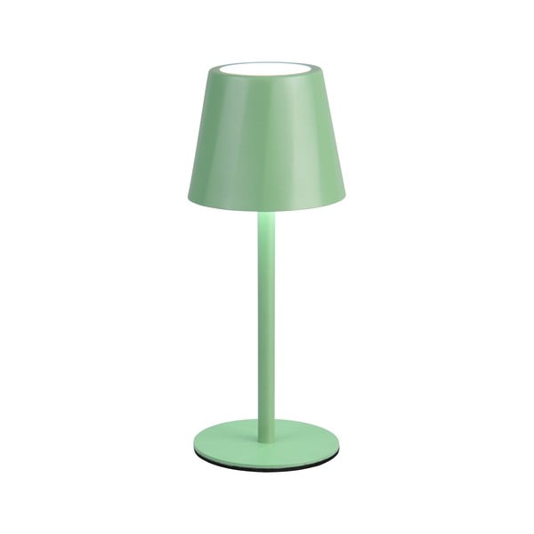 Lampada da tavolo LED verde chiaro con paralume in metallo (altezza totale 21 cm) Diaz – Trio-image-1