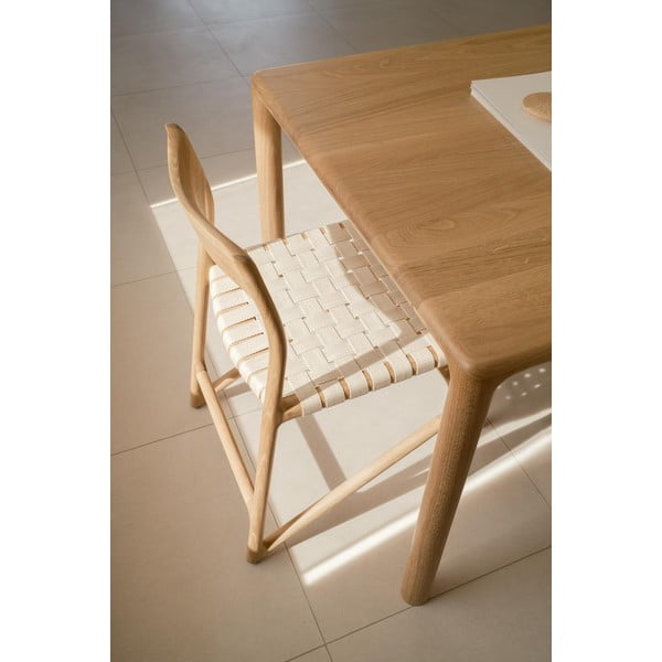 Sedia da pranzo in legno massiccio di quercia con seduta nera Fawn - Gazzda-image-1