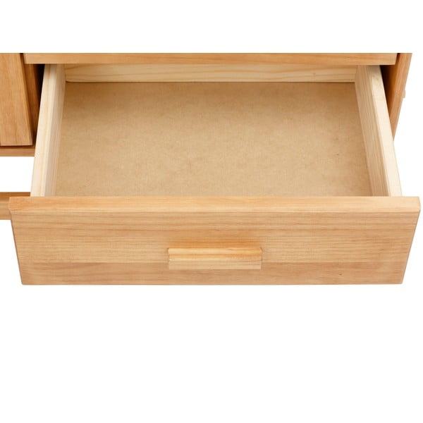 Cassettiera in legno di pino con ante in rattan , larghezza 90 cm Jolene - Støraa-image-4