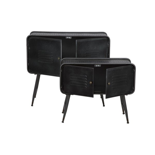 Set di 2 armadietti in metallo nero Coppia scuola - Mauro Ferretti-image-3