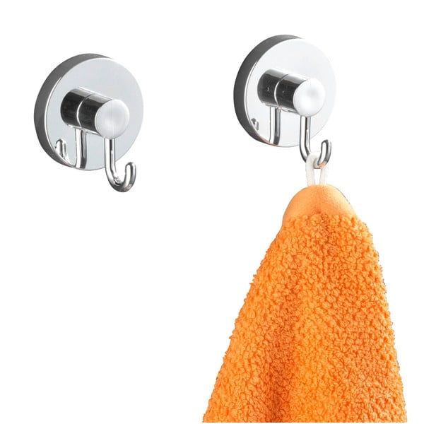 Ganci in plastica autoportanti in set da 2 in argento lucido Vacuum-Loc - Wenko-image-4