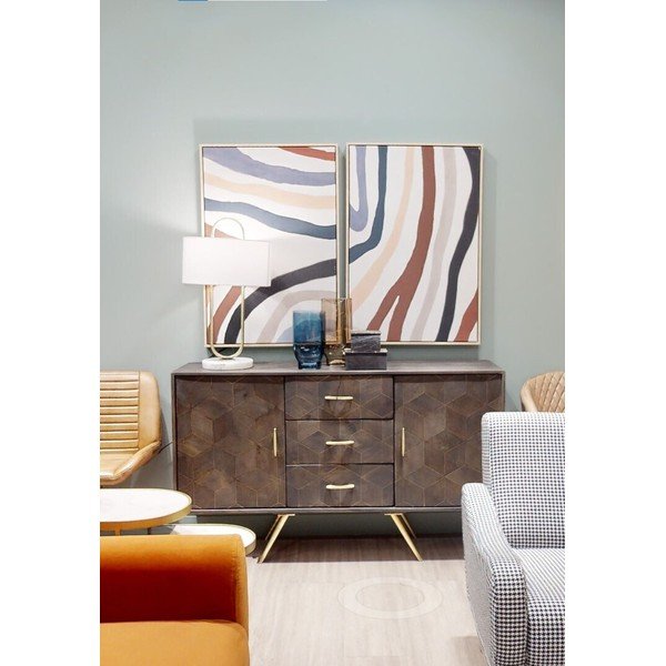 Set di dipinti con cornice inclusa/dipinti su tela 2 pz 63x93 cm Astratto – Premier Housewares-image-2