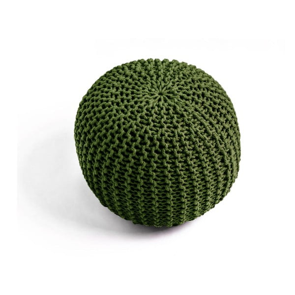 Poggiapiedi verde con rivestimento in lavorato a maglia Jagger – Bonami Essentials-image-1