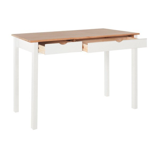 Tavolo da lavoro in pino bianco e marrone, lunghezza 120 cm Gava - Støraa-image-3