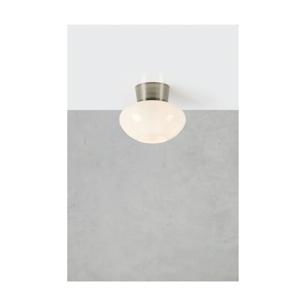 Plafoniera bianca/argentata con paralume in vetro Malaga – Markslöjd-image-1