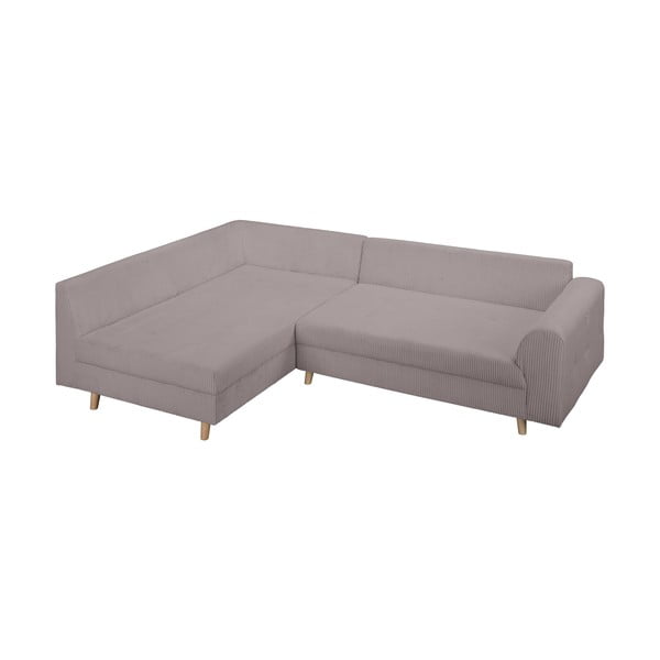 Divano angolare in velluto a coste grigio (angolo sinistro) Ariella - Ropez-image-4