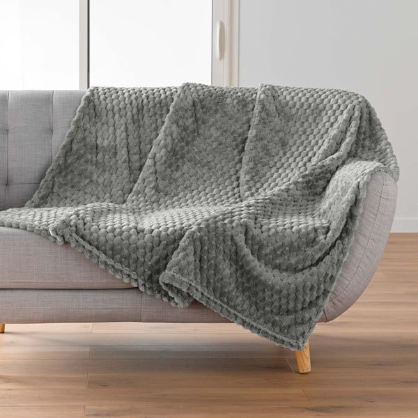 Coperta grigia in microflanella 125x150 cm Mini Frosty – douceur d'intérieur-image-1