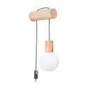 Lampada da parete di colore naturale in legno massiccio con alimentazione a corrente Arcadia – Sollux