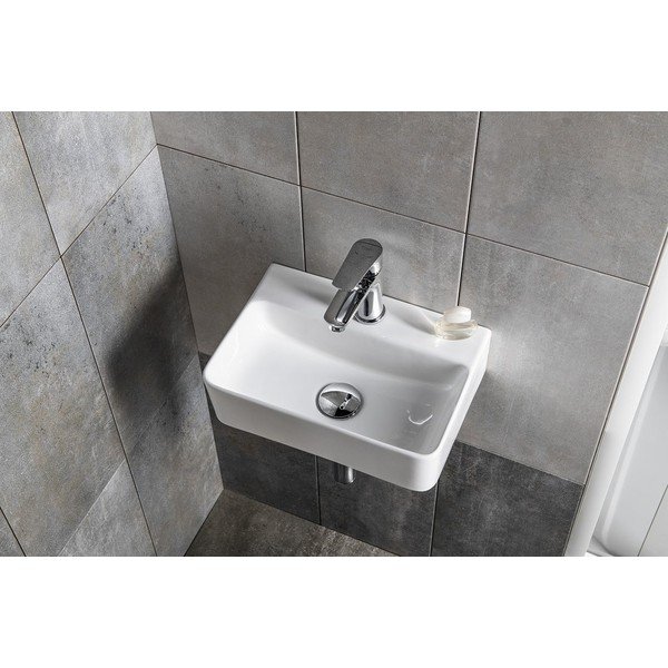 Lavabo bianco in ceramica 36x25 cm Gerda – Sapho-image-1