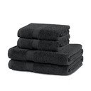 Set di asciugamani per viso e corpo tipo terry grigio scuro in cotone 4 pz Marina – Restilo
