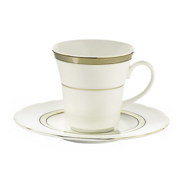 Sada 6 porcelánových šálků s podšálkem Kutahya Coffee Time, 80 ml