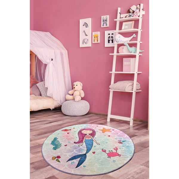 Tappeto antiscivolo per bambini , ø 140 cm Mermaid - Conceptum Hypnose-image-1