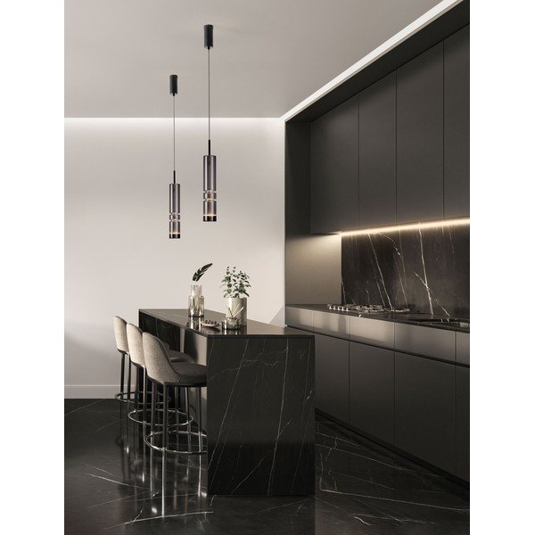 Lampadario LED grigio in vetro ø 8 cm Bento – Nova Luce-image-1