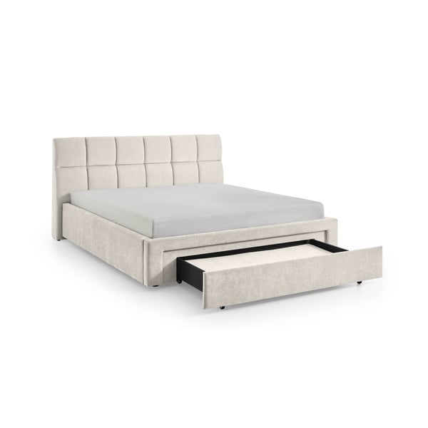 Letto matrimoniale imbottito beige rete non inclusa 180x200 cm Canyon – Meise Möbel-image-4