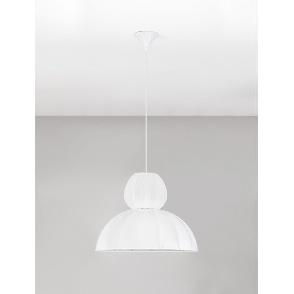 Lampadario bianco opaco in tessuto ø 50 cm Delina – Nova Luce-image-3