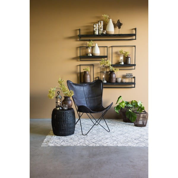 Mensola nera opaca in mango massiccio 120 cm Maddison – Light & Living-image-1