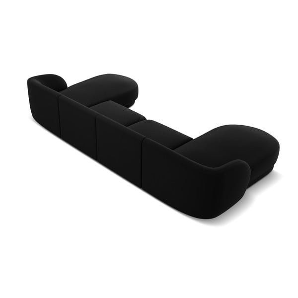 Divano angolare in velluto nero (a U) Miley - Micadoni Home-image-1