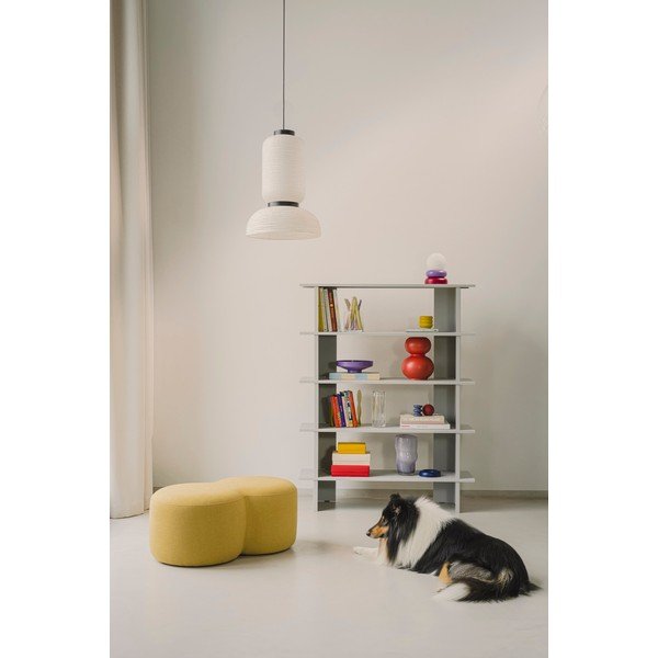 Libreria grigio chiaro in metallo 120x156x37 cm Hes – noo.ma-image-1