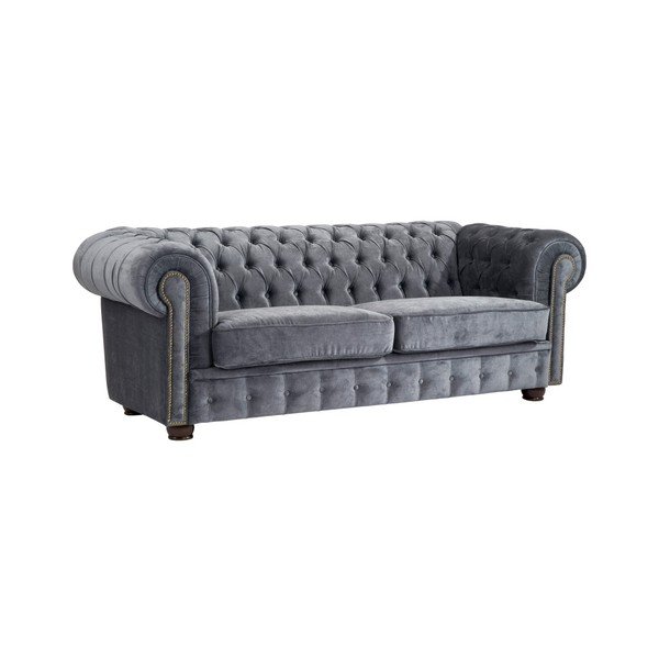 Divano grigio Norwin Velvet, 174 cm - Max Winzer