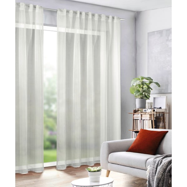 Tenda sottile di colore naturale in voile 135x245 cm Uni – Sehlbach-image-1
