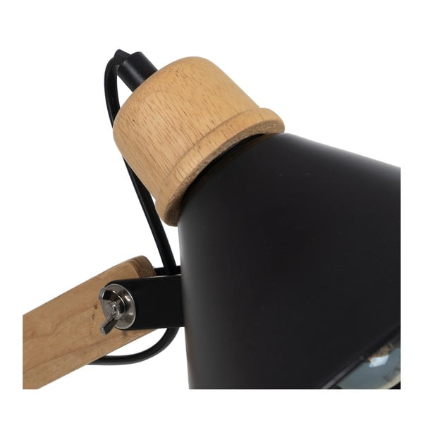 Lampada da tavolo in nero e naturale con paralume in metallo (altezza 55 cm) - Ixia-image-3