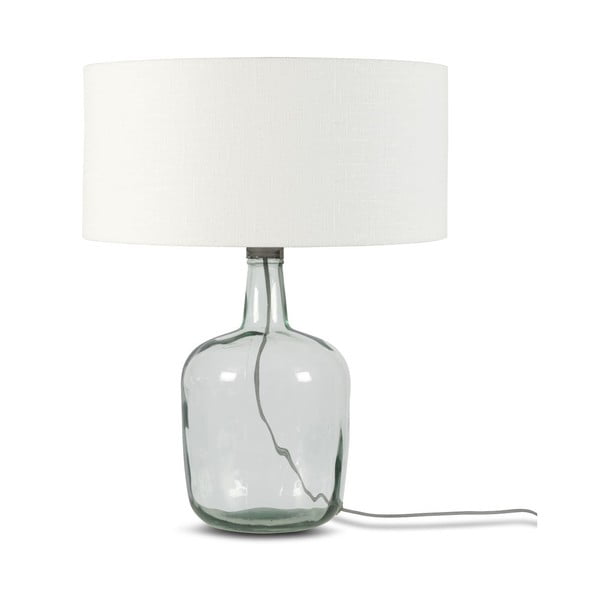 Lampada da tavolo con paralume bianco e struttura in vetro riciclato di Murano, ⌀ 47 cm - Good&Mojo