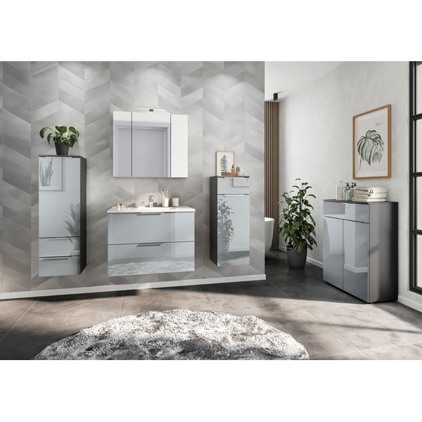 Mobile bagno alto sospeso grigio 36x111 cm Vasio - Germania-image-4