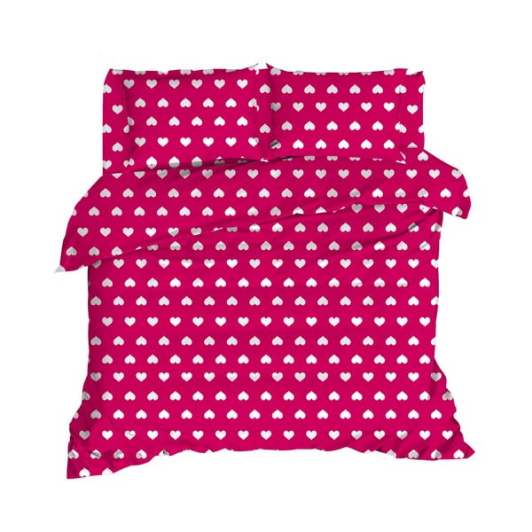 Biancheria da letto matrimoniale in cotone rosa esteso con lenzuolo e copriletto 240x260 cm Chole - Mijolnir