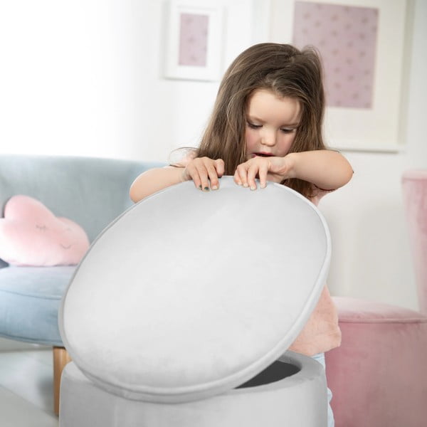 Pouf per bambini in velluto grigio chiaro Lil Sofa - Roba-image-1