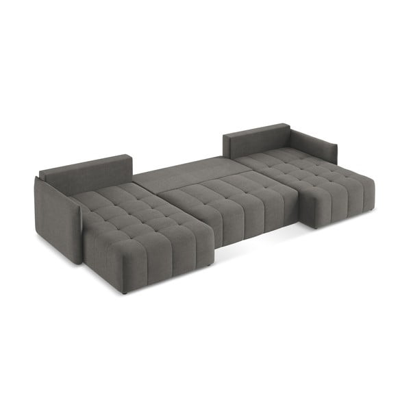 Divano angolare grigio scuro allungabile/con contenitore (a U) Moku – Makamii-image-4