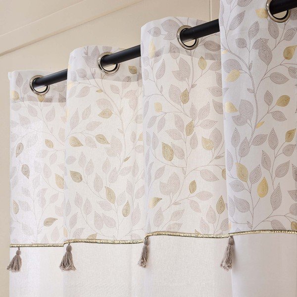 Tenda bianca in misto cotone 140x240 cm Duchesse – douceur d'intérieur-image-2